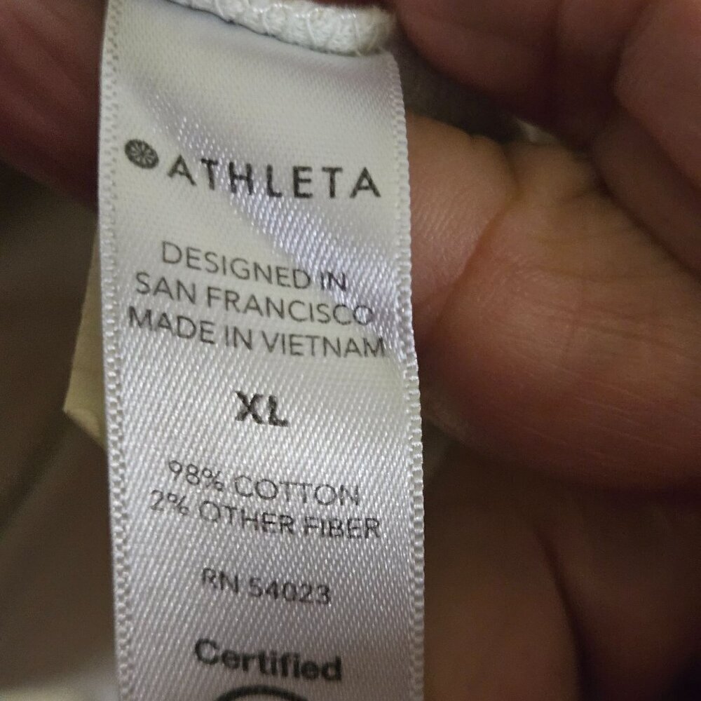 Athleta Sundown Dip Dye Sweatshirt Shadow Olive Spring 2021 Size XL - Picture 7 of 8